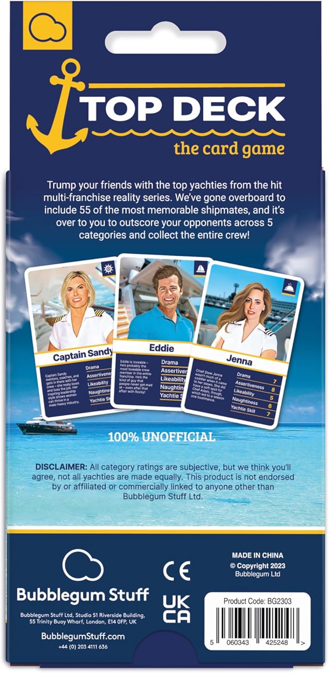 Bubblegum Stuff - Top Deck - Yachtie Hotties Edition - 55 Characters from a Popular Reality TV Series - Great for Games Night and Parties - Fun Gift idea!