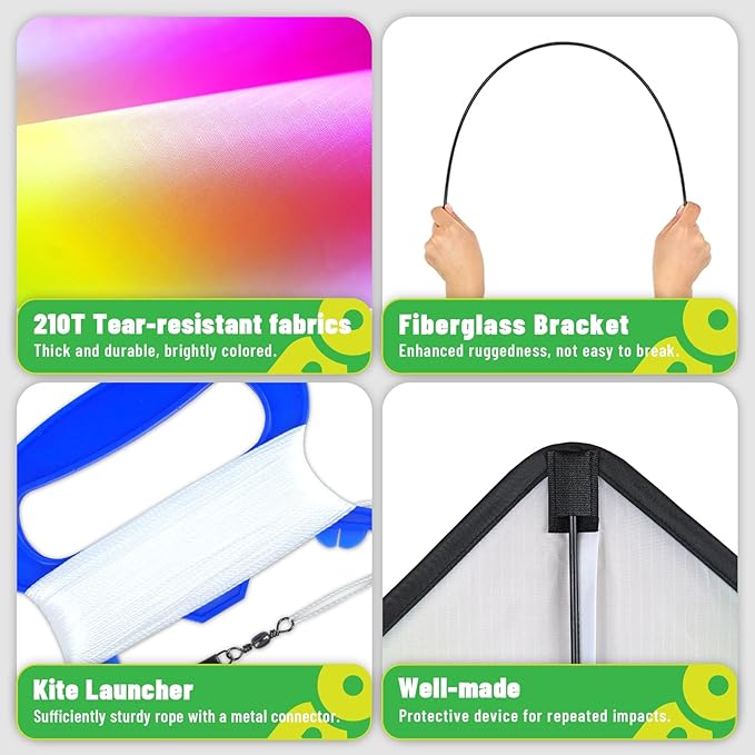 Delta Kite for Kids & Adults, Extremely Easy to Fly Kite, Suitable for Family outings, Outdoor Games and activitie