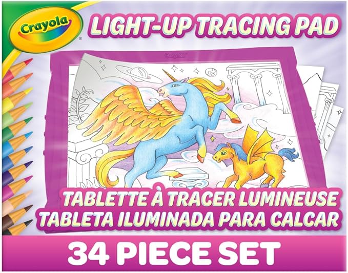 Crayola Light Up Tracing Pad - Pink, Writing & Drawing Art Kit for Kids & Adults, Kids Toys, Tracing Light Box Table, Holiday & Christmas Gifts for Girls & Boys, 6+ [Amazon Exclusive]