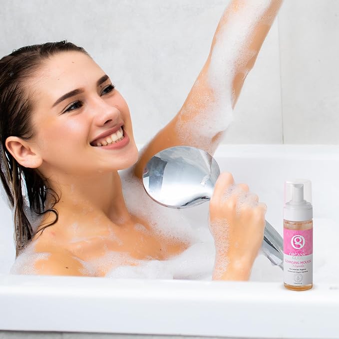 Organic Glide Feminine Body Wash 5 fl oz - Natural Cleansing Mousse with Unique Probiotic Support, pH Balanced, Gentle for Sensitive Skin & Intimate Areas, Refreshing Magnolia Scent (2-pack)