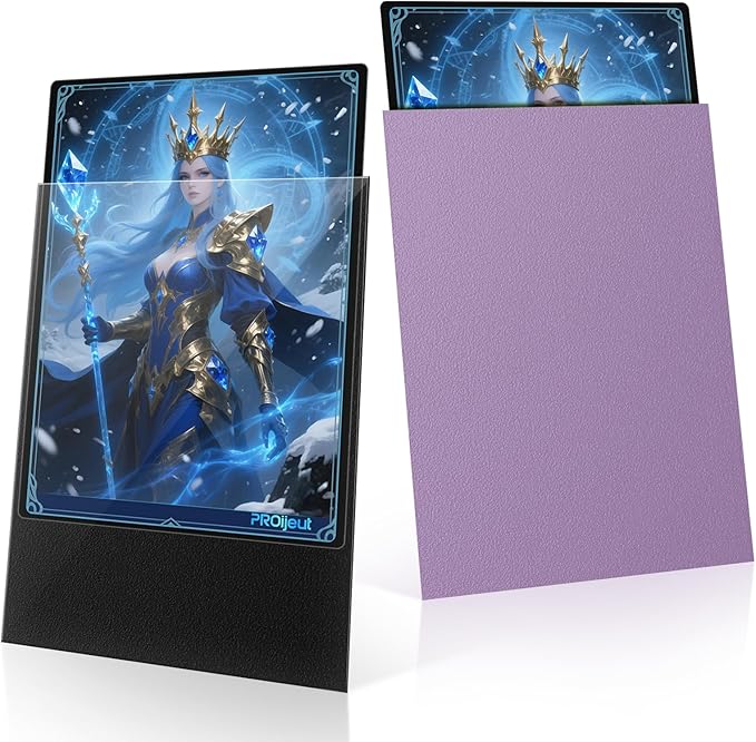 200 Pack Card Sleeves, Matte Dual Trading Card Sleeves with Opaque Back & Smooth Shuffle, Tear Resistant Card Protectors for MTG, TCG and Game Cards (Orchid Purple)