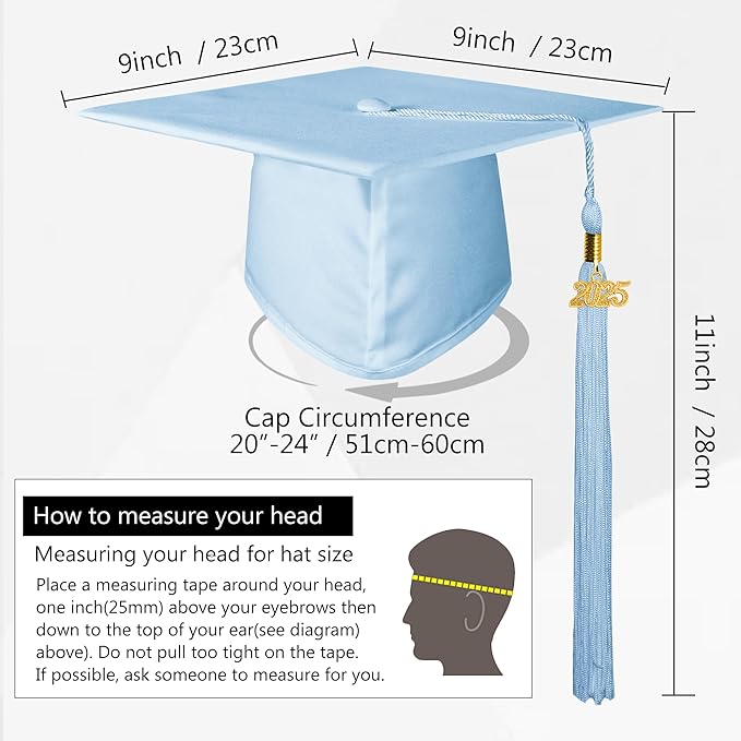 GraduationMall Matte Graduation Gown Cap Tassel Set 2025 for High School and Bachelor