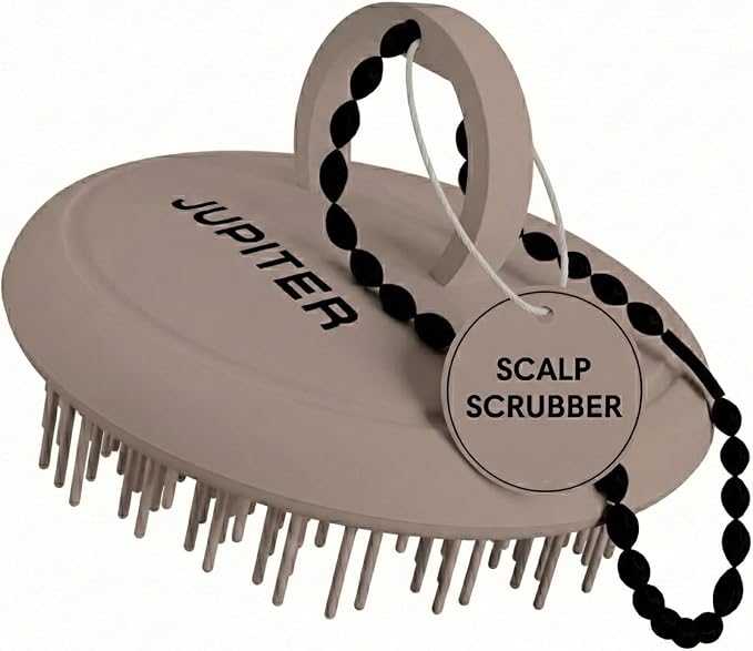 Jupiter Scalp Exfoliator - Scalp Massager Tool for Wet & Dry Hair - Ergonomic Detangler Brush - Dandruff Comb & Scrub to Remove Dandruff & Buildup and Support Circulation - Purple