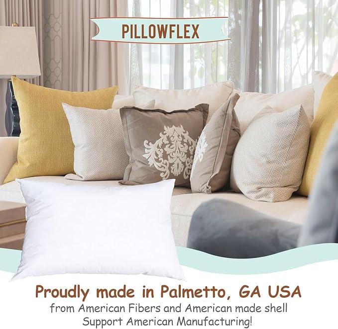 Pillowflex Synthetic Down Pillow Insert 12x30 in - Karate Chop Pillow | Large Rectangle Sham Form, Plush Polyester Cotton Blend, Cloud-Like Comfort, Clump-Resistant Fill, Smooth Elegant Finish