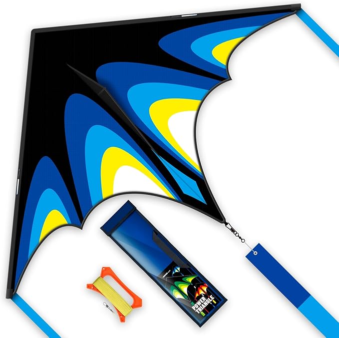 Kite, Large Delta Kites for Kids and Adults, Easy to Fly Rainbow Kites, Durable Multifunctional Beach Kite, Tangle-Free Flight Line, Durable