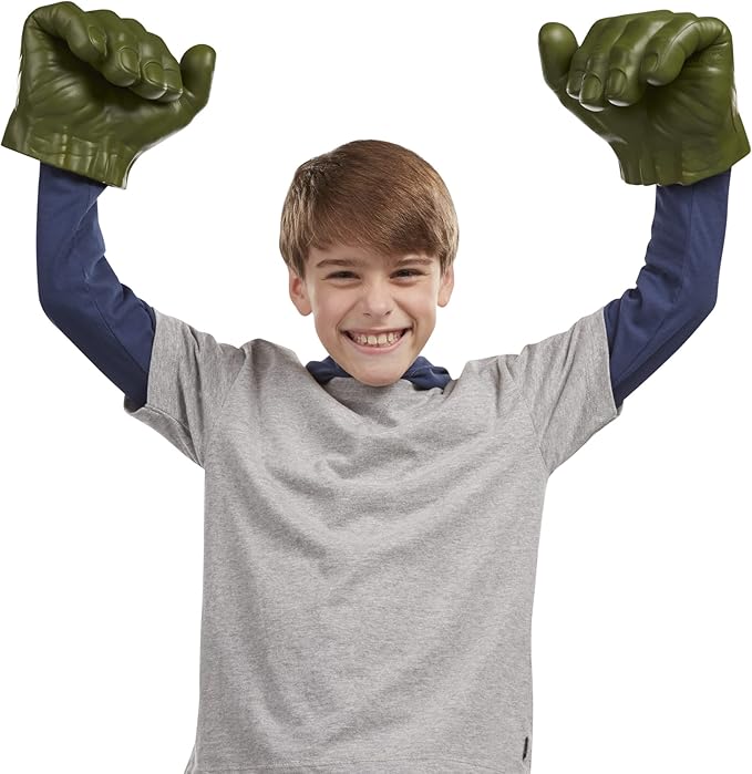 Marvel Avengers Hulk Roleplay Toy, Includes 2 Gamma Grip Fists, Design Inspired by Marvel Comics, for Kids Ages 4 and Up (Amazon Exclusive)