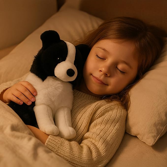 Border Collie Stuffed Animal Plush Dog Toy, 12 Inch, Soft Realistic Black and White Puppy, Cuddly Farm Animal Plushie for Kids, Girls, Boys, Birthday