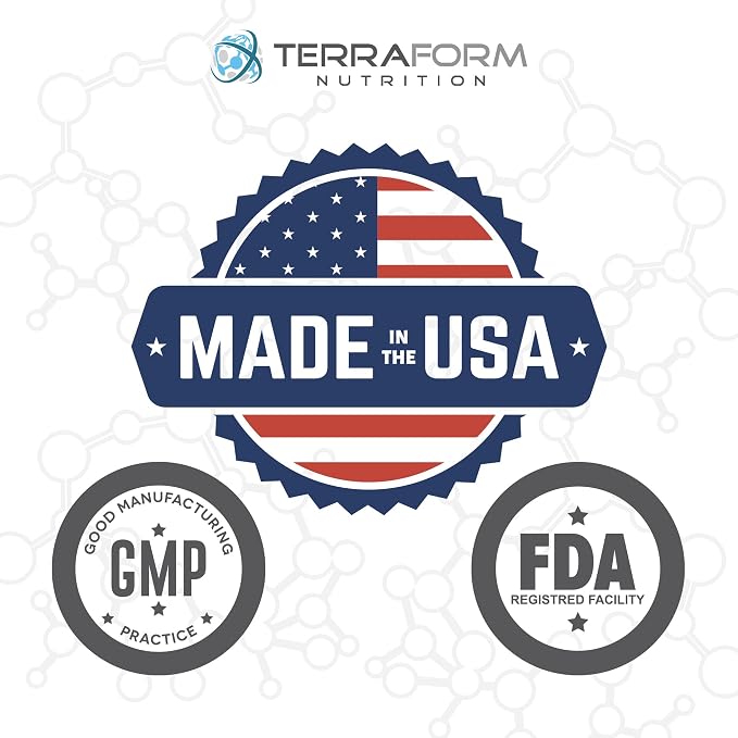 TerraForm Nutrition Stressed Out – Mental Focus & Relaxation Supplement – 60 Capsules – USA Made – 1 Month Supply