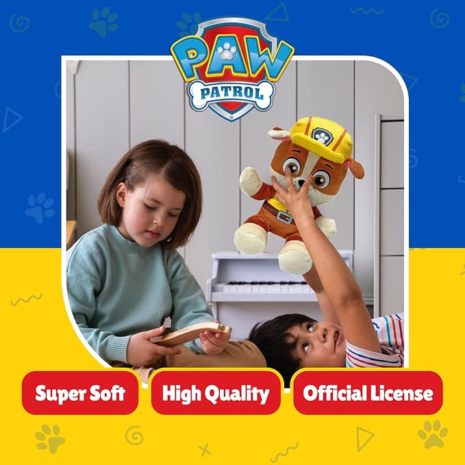 TY - Paw Patrol Collection, Rubble, All The Heroes of The Puppy Squad in Floppy Version, Soft Plush to Collect, Gift Idea for Young and Old - 20 cm - T44020