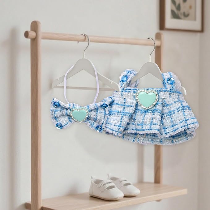 Doll Outfit Set for 17cm Dolls, 2 Piece Clothes Set for Doll, Premium Fashion Dresses for Dolls Accessories Suit(Blue)