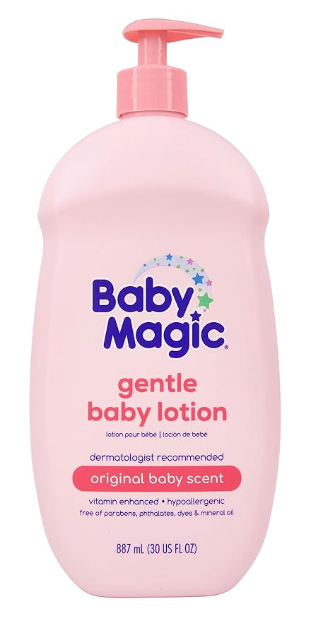 Baby Magic Gentle Baby Lotion | 30 Fl Oz (Pack of 4) | Vitamins & Aloe | Free of Parabens, Phthalates, Sulfates and Dyes