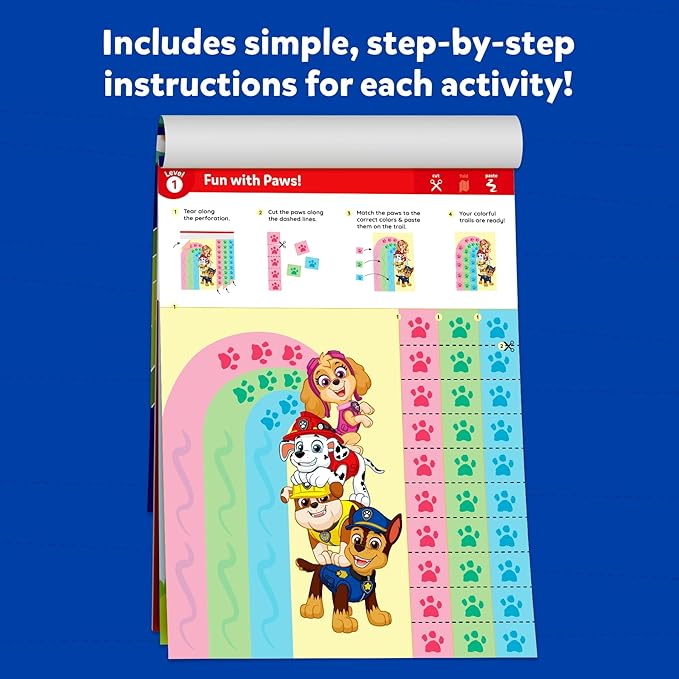Skillmatics Scissor Skills Activity Book - Snip Snip PAW Patrol, 25 Fun Cutting & Creative Activities for Preschoolers, Fine Motor Skills, Felt Craft Kit, Gifts for Ages 3, 4, 5, 6, 7
