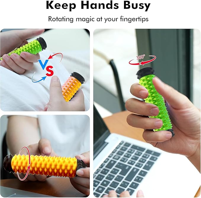 2PC Little Ouchies Pain Stim Fidget Toy,Mini Pocket Spiky Grippie Stim Keychain Fidget Toys,Key Pendant with Pain Stimulation and Decompression Design for Adult,Novelty Stress Relief Gift for Friend