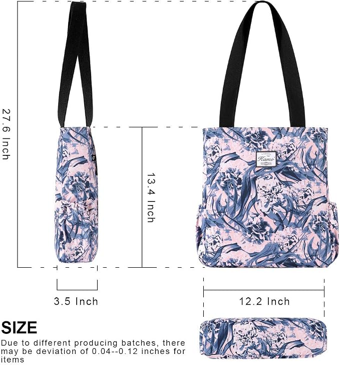 KAMO Floral Tote Bag - Waterproof Lightweight Handbags Travel Shoulder Bag for Hiking Yoga Gym Swimming Travel Beach