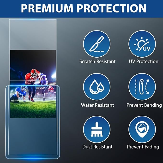 1000 Hard Plastic Card Sleeves, Premium Baseball Card Protectors, 3"x 4" Trading Cards Sleeves, Sports Game Cards Holder Top Cases (500 Hard Sleeve + 500 Soft Sleeve)