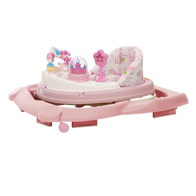 Disney Baby Princess Walker with Wheels, Pink Baby Walkers and Activity Center for Infants