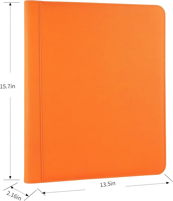 GERMUN Toploader Binder, Holds 324 Toploaders, 9 Pocket Top Loader Binders with Sleeves for 3 x 4'' Toploaders, Double-Sided Pocket Top Loader Storage Binder, Trading Card Binder - Diamond Orange