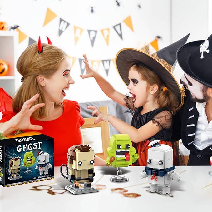 Halloween Ghost Action Figure Building Set Compatible with Lego for Adults,Busters Horror Present for Fans, Home Decor,Christmas Toys for Kids