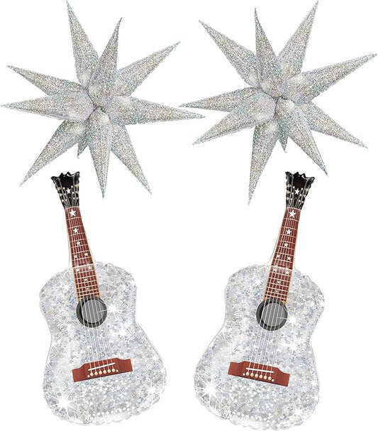 Kpop Balloons Music Party Guitar Balloons for Rock and Roll Party/Kpop Music Party Decoration/Disco Party Decoration/Demon Hunters Party Balloons