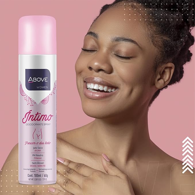 ABOVE Intimo Deodorant Spray, 2.11 oz - pH Balanced - Feminine Deodorant Spray - Benzene-Free and Alcohol-Free - Dry Spray - Vegan and Cruelty-Free