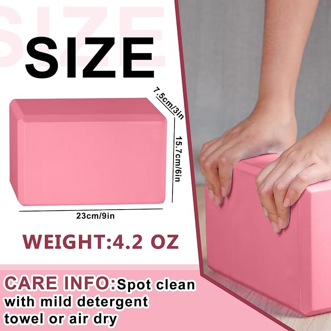 Honoson 20 Pcs Yoga Blocks Bulk 9''x6''x3'' High Density EVA Foam Blocks for Exercise Pilates Meditation, Lightweight Non-slip Surface, Improve Strength Balance Flexibility