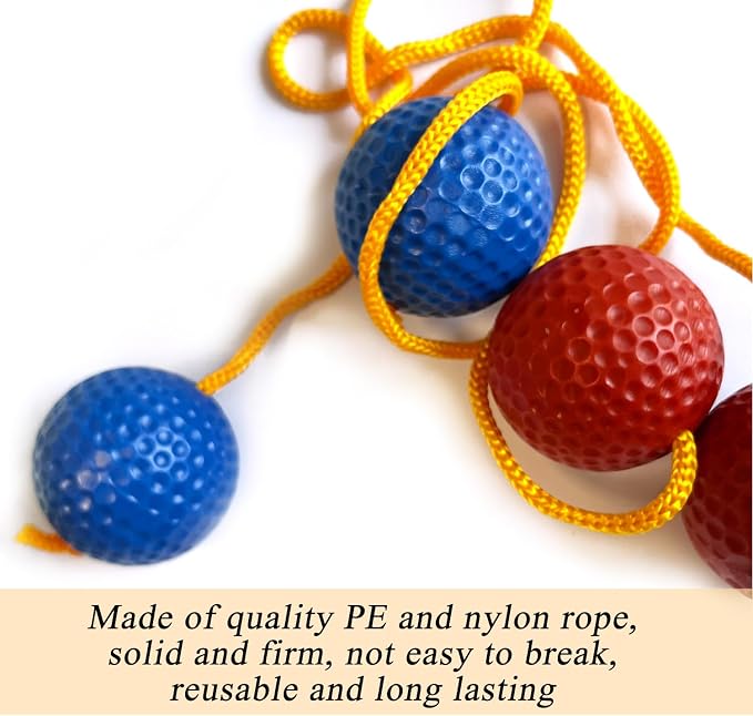 Ladder Ball Ladder Toss Balls Set Replacement Balls for Toss Match, Set of 6 with Storage Bag (Red & Blue)