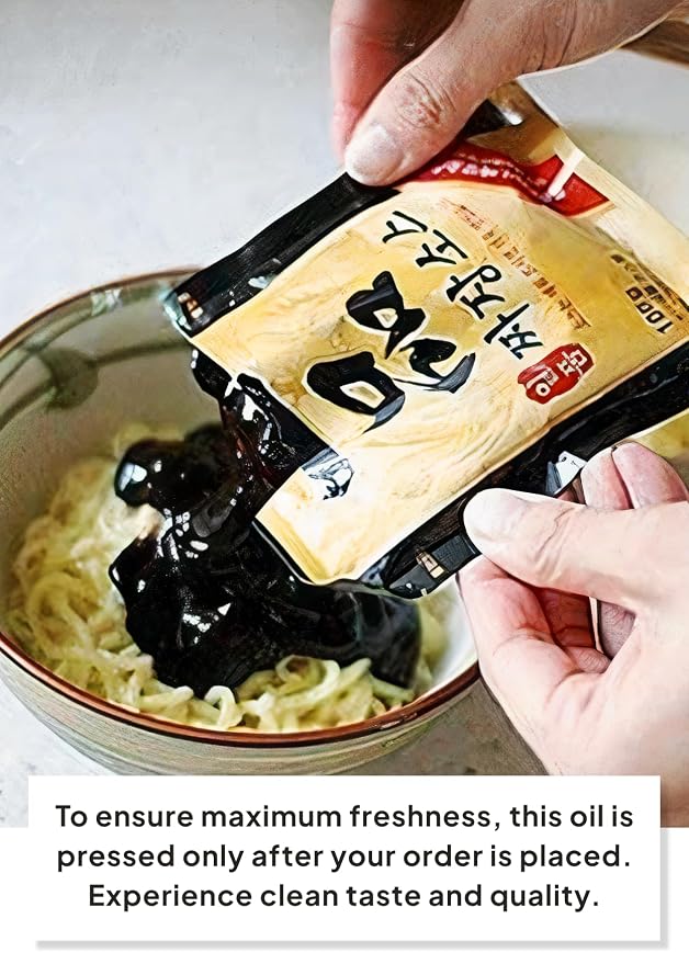 Korean Food Paldo Jjajang Instant Black Bean Sauce Noodles 4 Packs 28.2oz | Korean-style instant black bean sauce noodles with rich savory flavor and chewy texture. Includes 4 convenient packs.