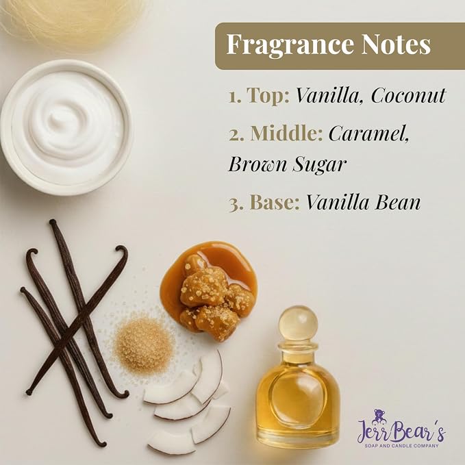 Creamy Vanilla & Coconut Body Dusting Powder for Women, 4oz Jar | Talc Free Body Formula, Soft Scented Skin Care, Gentle Powder for Daily Freshness, Includes Puff Application