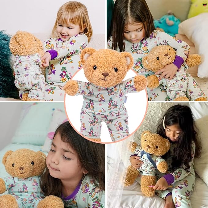 Zip N' Bear Soft Plush Teddy Bear Stuffed Animal with Mystic Mermaid Pajamas - Zippy The Bear Cute Cuddly Plush Toy, Perfect Sensory Teddy for Kids, Toddlers - Adorable Gift & Bedtime Companion