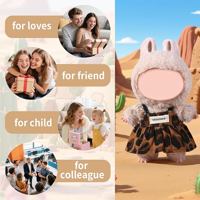 Coolcandy 17cm Doll Clothes, Fashionable Dolls Outfit with Accessories Suit, Stylish Adorable Dolls Clothes Set, Soft Fabric, Detailed Stitching(Doll Not Included)