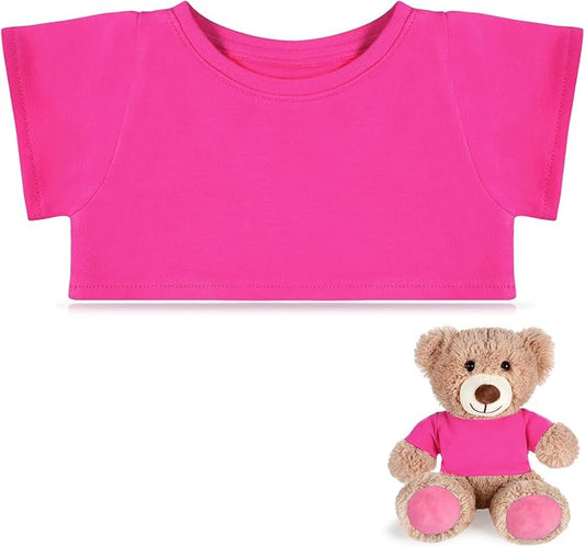 Bear Tee Shirt Fit 14-18inch Bear Clothes Stuffed Animal Clothes Shirt Basic Stuffed Dolls Shirt, Pink
