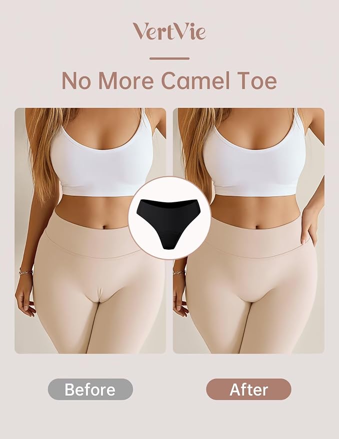 Vertvie Seamless Thongs for Women No Show Thong Panty Liners Invisible Workout Panties Sexy Breathable G-String Underwear