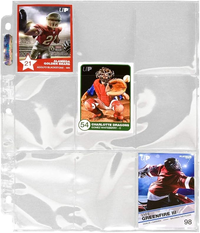 Ultra PRO Platinum Series 9-Pocket Pages (50 ct.) - Card Sleeves Binder Sheets for Trading, Sports, and Gaming Cards - Archival Safe