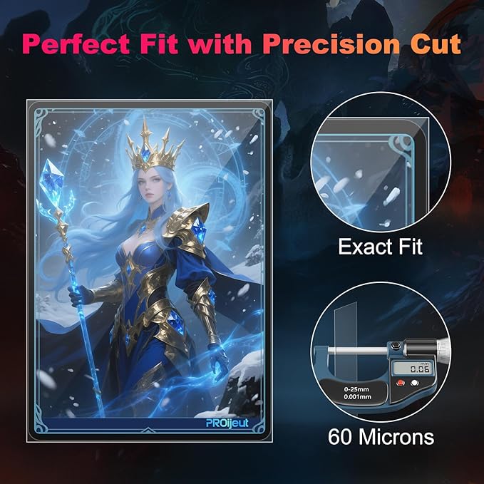5000 Pack Card Sleeves Clear, Perfect Fit Inner Sleeves Ideal for Double-sleeving, Trading Card Sleeve Compatible with MTG, PKM, TCG and Gaming Cards (60 Microns)
