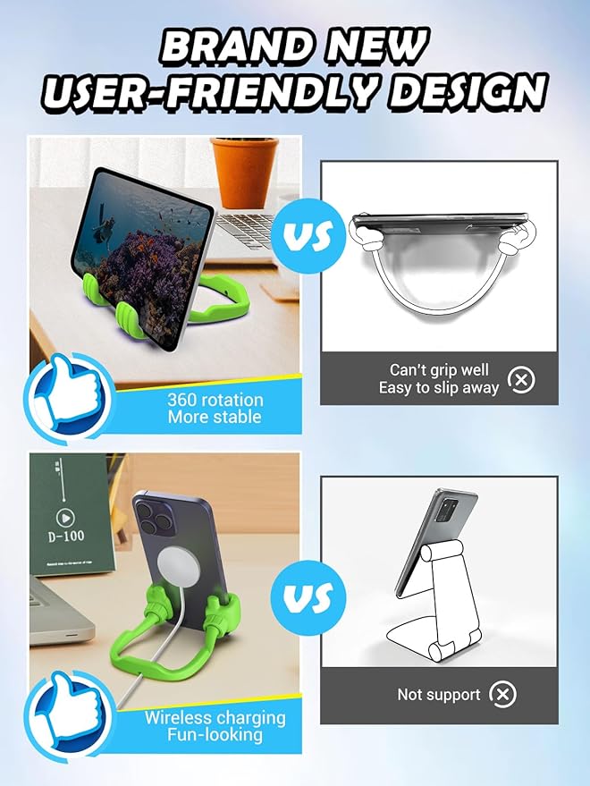Valentines Gifts for Kids Teens Boys Girls Cell Phone Stand: Upgrade Adjustable Thumbs Up Lazy Phone Holder for Desk Fun Birthday Gifts for Grandma Adults Husband from Wife