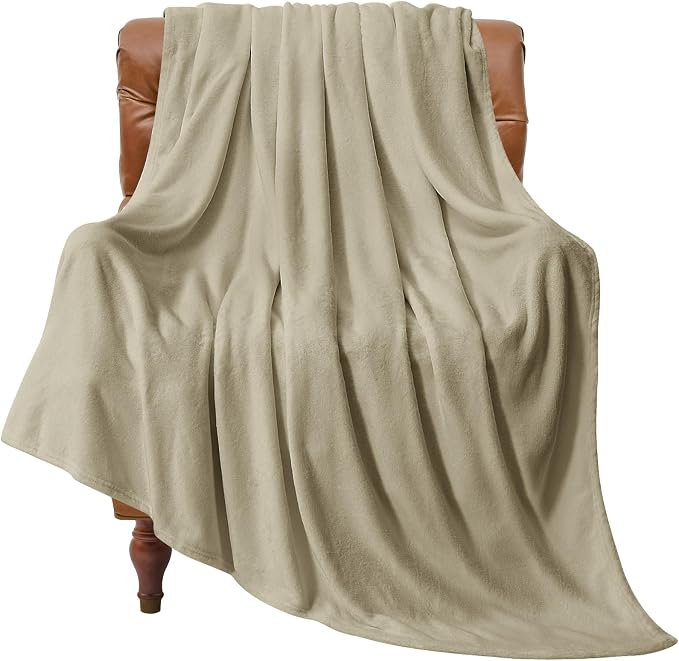BEDELITE Fleece Blanket Soft Plush Throw for Couch Linen Brown 50"x60" | Ultra Soft Fleece, Plush Microfiber, Lightweight Warmth, All Season Comfort, Fade Resistant, Machine Washable, Couch Sofa Bed