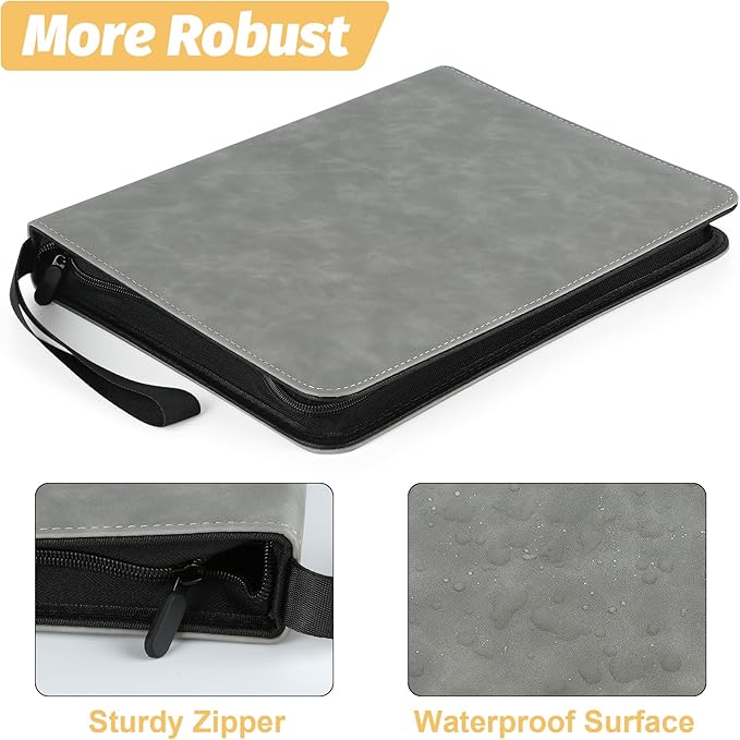 GERMUN Trading Card Binder, Premium 9 Pocket Card Binder, 720 Double Sided Pocket PU Collection Binder, Collector Album, Card Holder for MTG, TCG, Sports Cards (Marble Grey)