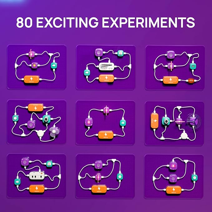 Science Can Circuits for Kids, Beginner Circuit Board Electronic Kit with 80 Experiments STEM Toys for Boys and Girls, Educational Toys Science Kits for Kids Age 8 9 10 Years Old