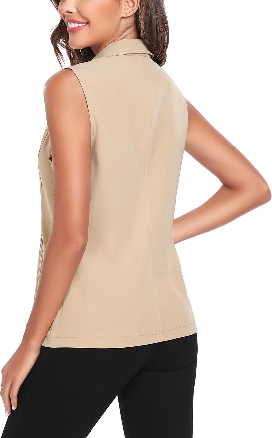 MISS MOLY Women's Lightweight Vest Casual Zip Up Utility Vest Hiking Golf Sleeveless Jackets with Pockets