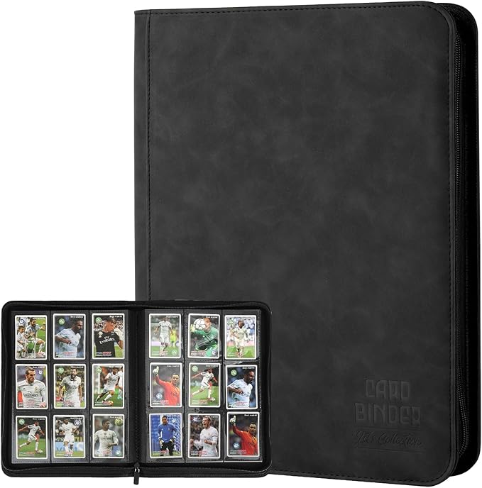 Trading Card Binder, Premium 9 Pocket Double Sided 540 Pocket PU Card Collection Binder, Collectible Trading Card Albums for MTG, TCG, Sport Card, Game Cards (Black)