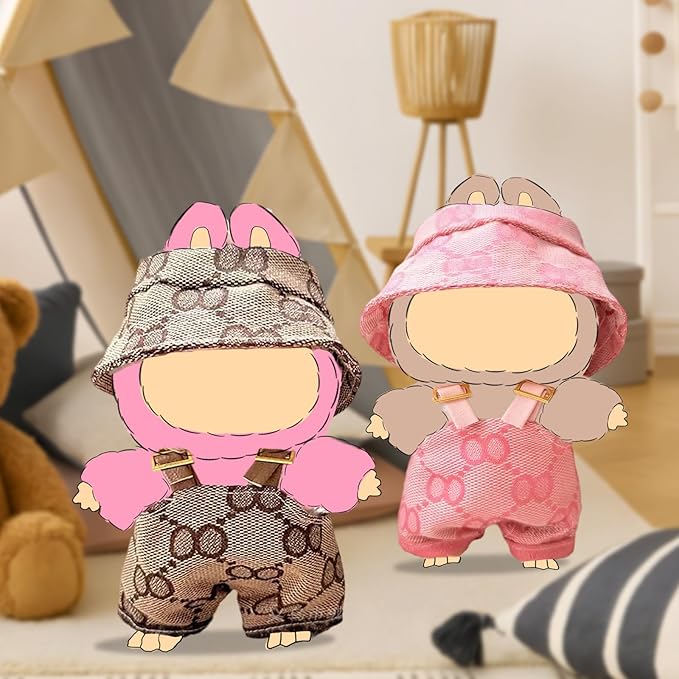 Clothes for Dolls, 2-Piece 17cm Clothes & Hat Set for Dolls, Exquisite Accessories for lebb, Doll Accessories Only Clothes (No Doll) (2PC-Pink)