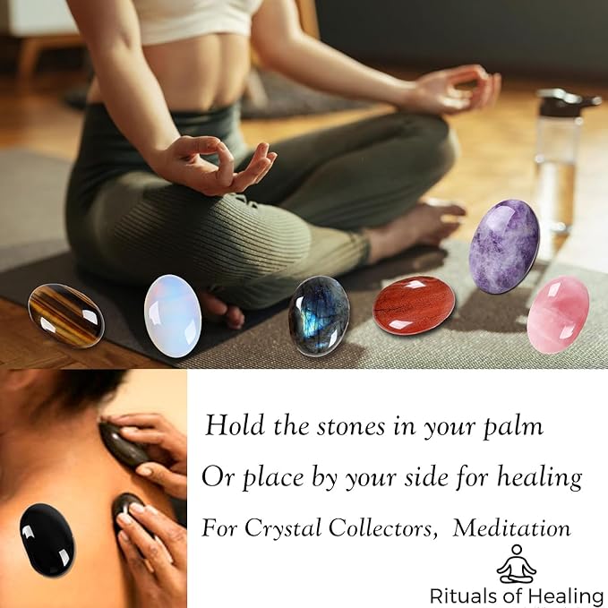 MAIBAOTA 2.4" Large Red Jasper Crystals Stone Polished Palm Stone Healing Crystals 0.7" Thick Natural Reiki Gemstone Worry Stone Energy Balancing Anxiety Stress Relief Meditation 1 Pc