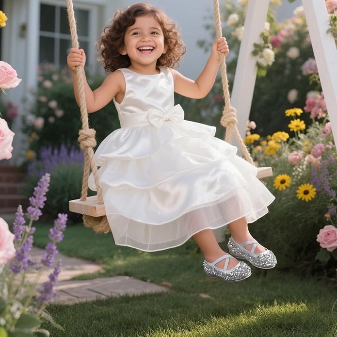 THEE BRON Mary Jane Ballet Flats - Girls' Dress Shoes with Hook & Loop Closure