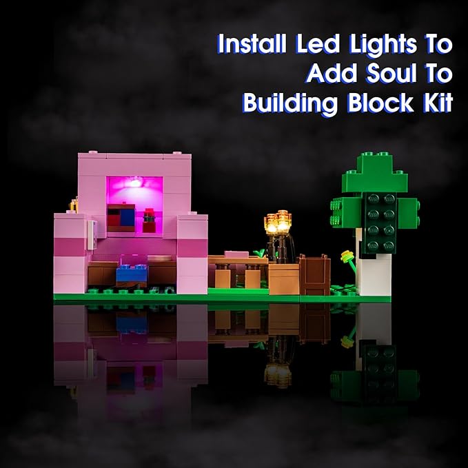 Vaodest Led Light for Lego 21268 The Baby Pig House Blocks Model,Design and Configuration Compatible with Model 21268(Led Light Only, Not Building Block Kit)