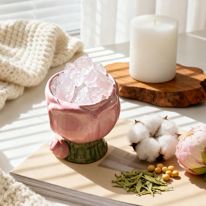 Tulip Crystal Stone Aroma Diffuser,Aromatherapy Diffuser for Home, Bathroom, Office, Home Decor,Perfect for Meditation Reflection Bedroom Decoration (The Scent of Little Freesia)