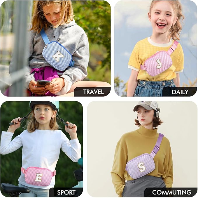 YOOLIFE Gifts for Girls Teen Girls Birthday Gifts - Personalized Gifts for Women | Fanny Pack Gifts for Daughter Sister Friends | Initial Crossbody Bag Belt Bag | Birthday Gifts Teens Girls Purple D