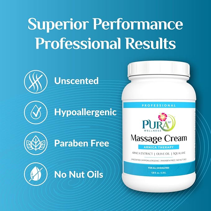 Arnica Therapy 1 Gallon Massage Cream, Arnica Extract, Professional, Massage Therapy, Deep Tissue, Unscented, Hypoallergenic, Natural Ingredients, Skin Hydrating, Moisturizing, for Bruising