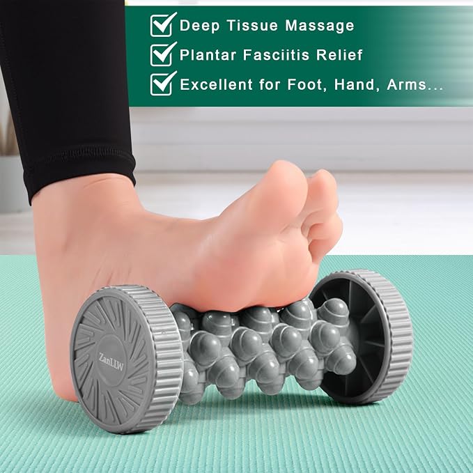 ZanLLW Foot Roller Massager for Plantar Fasciitis Relief, Manual Deep Tissue Foot Massager for Circulation, Pain Relief, Reflexology Trigger Point Therapy Feet Massage Roller for Arch, Heel Recovery