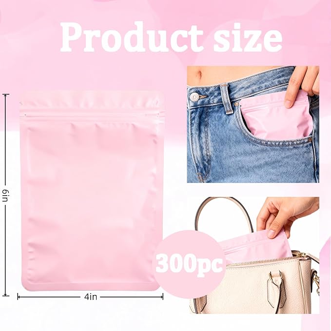 300-Count Discreet Feminine Hygiene Bags - Leakproof Scent-Proof Sanitary Disposal Pouches for Tampons & Pads, Opaque Travel Waste Bags