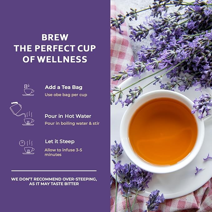 Life Plus Style Gourmet Pagoda Garden Chamomile Lavender Herbal Tea Caffeine Free Hot or Iced Floral Blend Natural Delicious Sleep Tea 60 Tea Bags